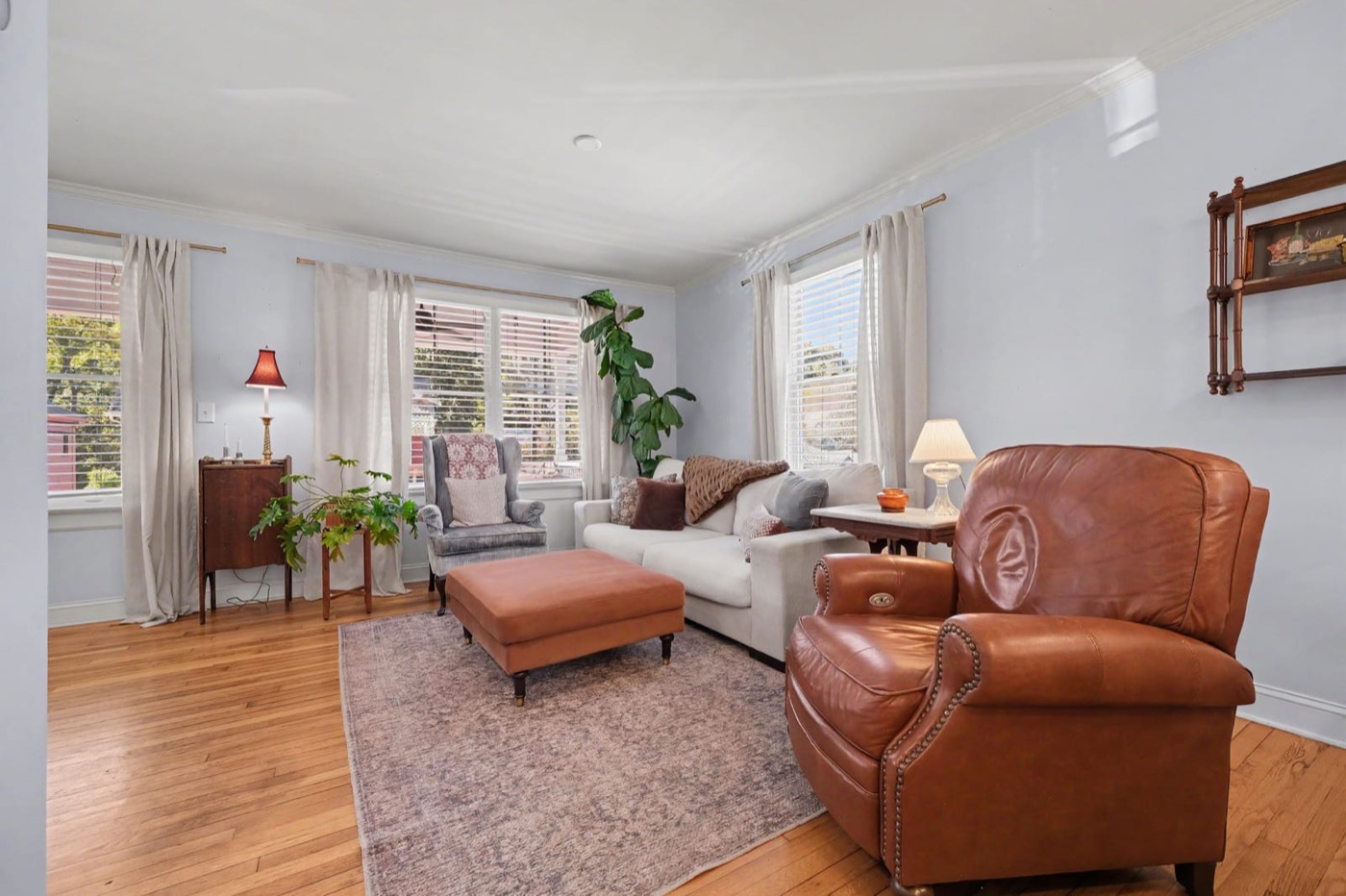 Family room with windows on two sides