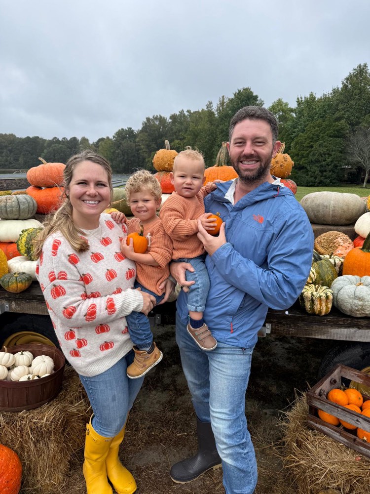 Tyler and his family at last year's pumpkin patch